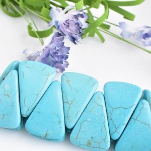 Aqua Simulated Turquoise Stretch Bracelet